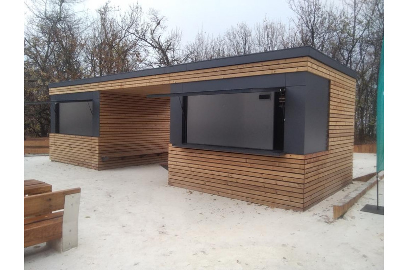 TR-THW-10&10 - Büfé pavilon esőbeállóval TR-THW-10&10 - Büfé pavilon esőbeállóval